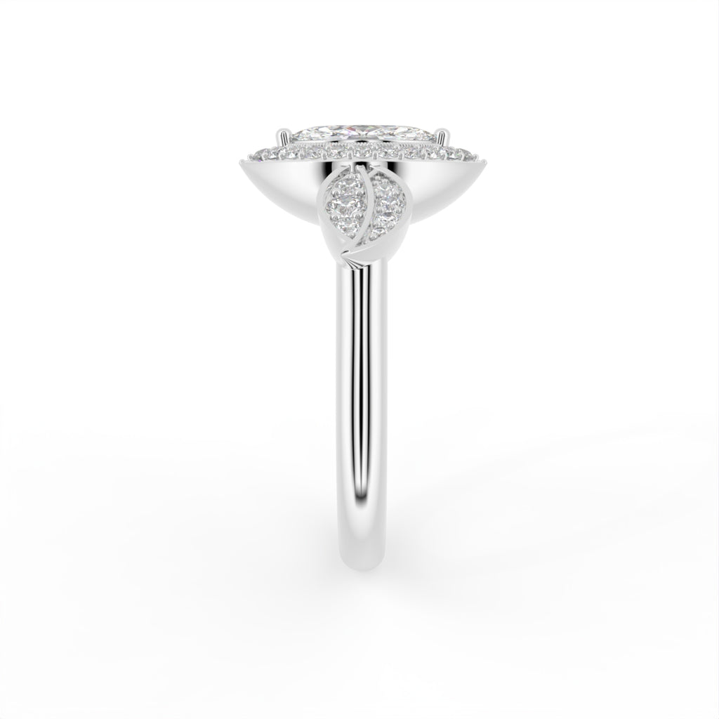 vimg:FJ5236|vimg:FJ5342|14K Halo Marquise Diamond Ring — SIDE