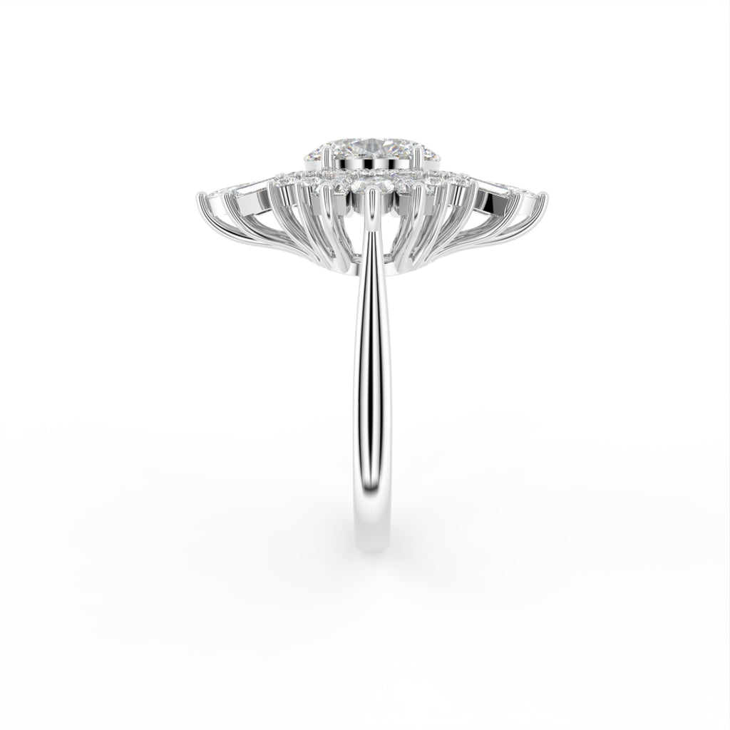 18K Solitaire Diamond Ring — SIDE