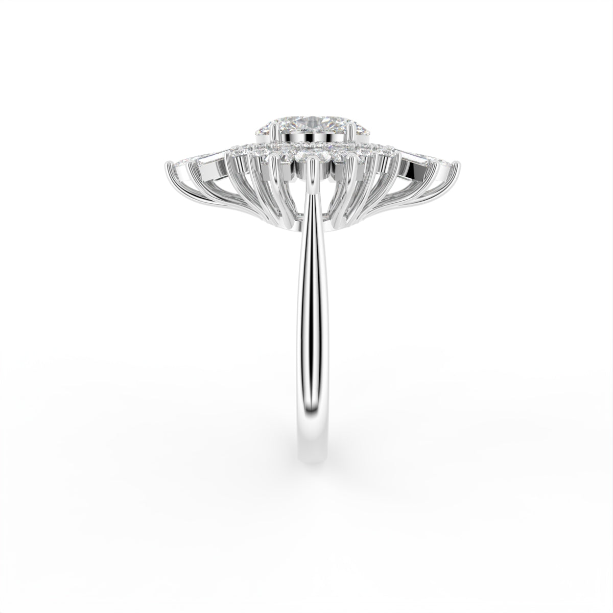 18K Solitaire Diamond Ring — SIDE
