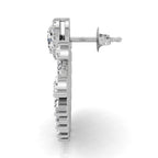 18K Fan Round Diamond Earrings — SIDE VIEW