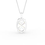 18K Solitaire Oval Diamond Pendant — BACK