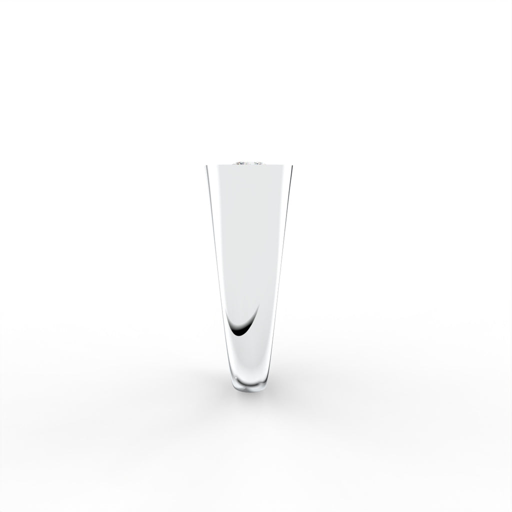 Sterling Silver Round Diamond Ring — 3D / RIGHT