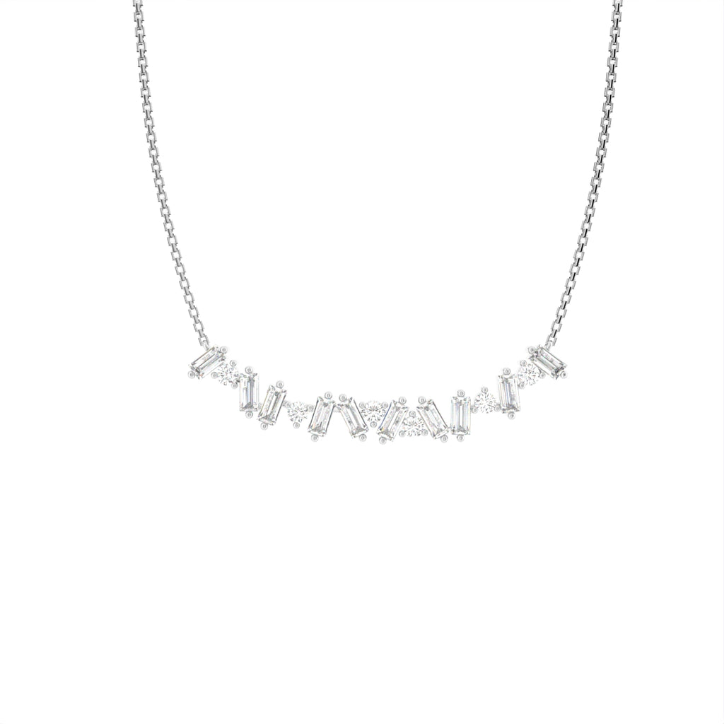 18K Bespoke Baguette Diamond Pendant — FRONT