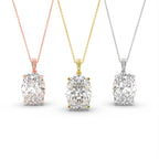 18K Solitaire Oval Diamond Pendant — 3 COLOR