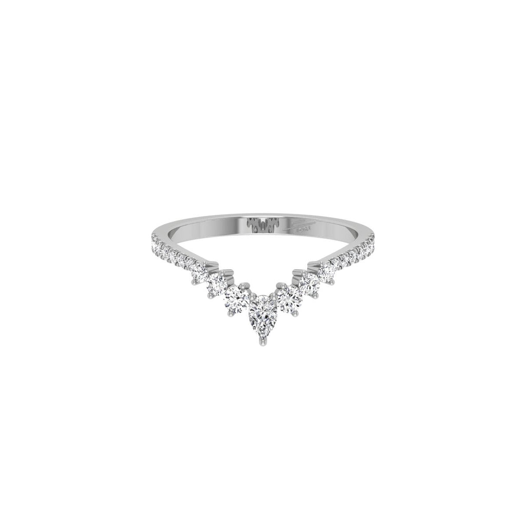 18K Bespoke Diamond Engagement Band Ring — TOP