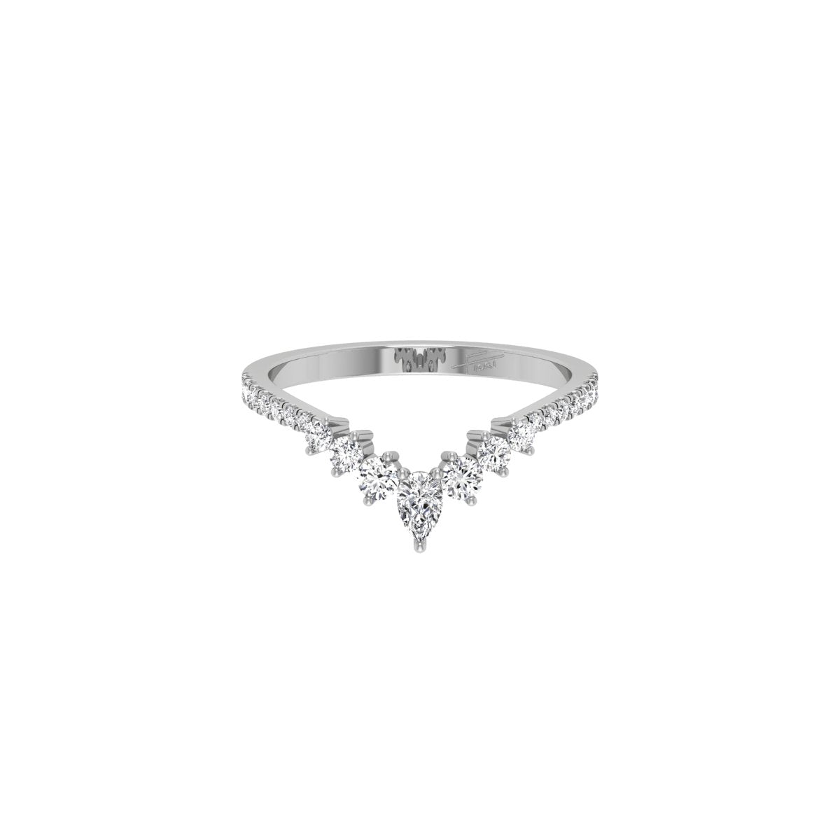 18K Bespoke Diamond Engagement Band Ring — TOP