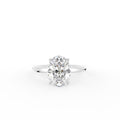 18K Solitaire Oval Diamond Engagement Ring — TOP