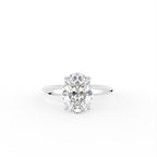 18K Solitaire Oval Diamond Engagement Ring — TOP