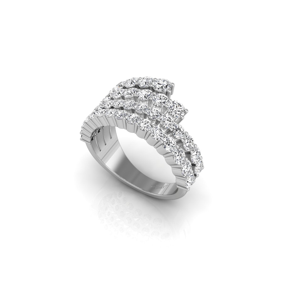 18K Round Diamond Statement Ring — 3 COLOR