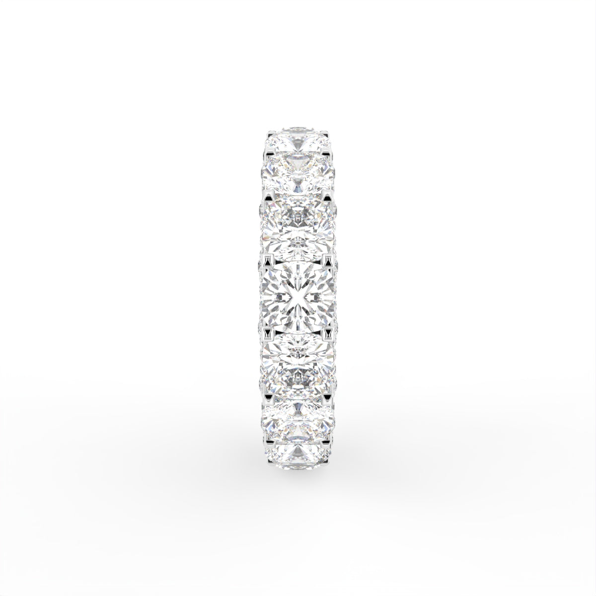 18K Full Eternity Round Diamond Ring — SIDE