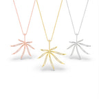 14K White Gold Round Diamond Pendant — 3 COLOR