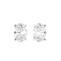 18K Solitaire Oval Diamond Earrings — TOP