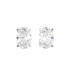 18K Solitaire Oval Diamond Earrings — TOP