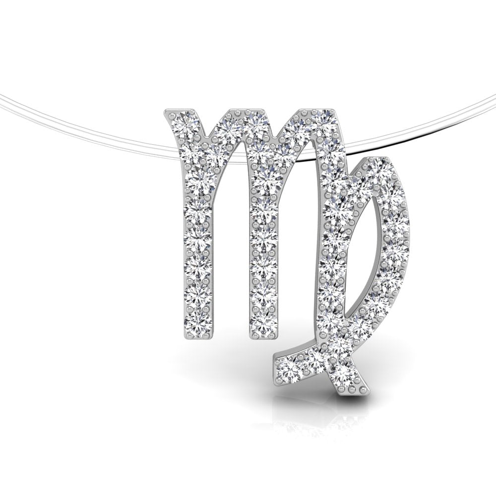 18K Zodiac Diamond Pendant — FRONT