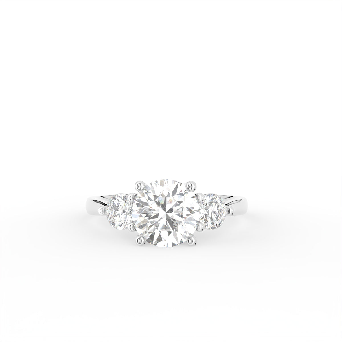 18K Trilogy Diamond Ring — TOP