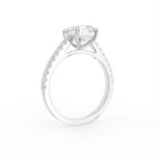 18K White Gold Emerald Diamond Ring — 3D VIEW