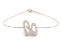 18K Rose Gold Alphabet Round Diamond Bracelet — TOP