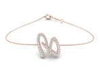 18K Rose Gold Alphabet Round Diamond Bracelet — TOP