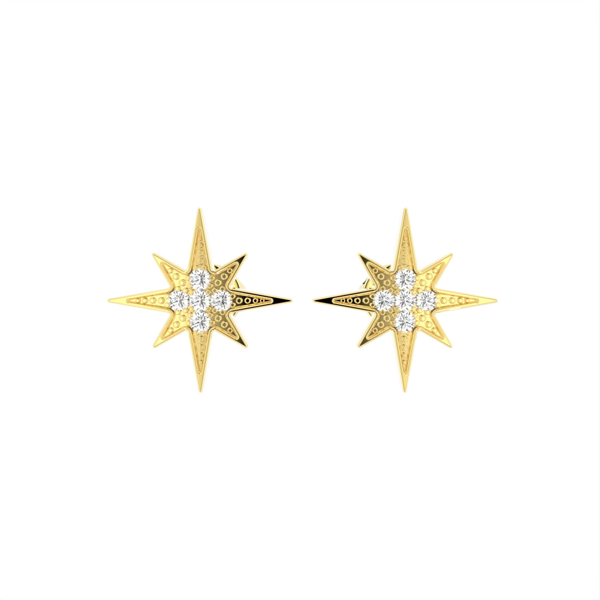 18K Polar Star Diamond Earrings — TOP