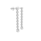 18K Round Pear Drop Diamond Earrings — 3D VIEW