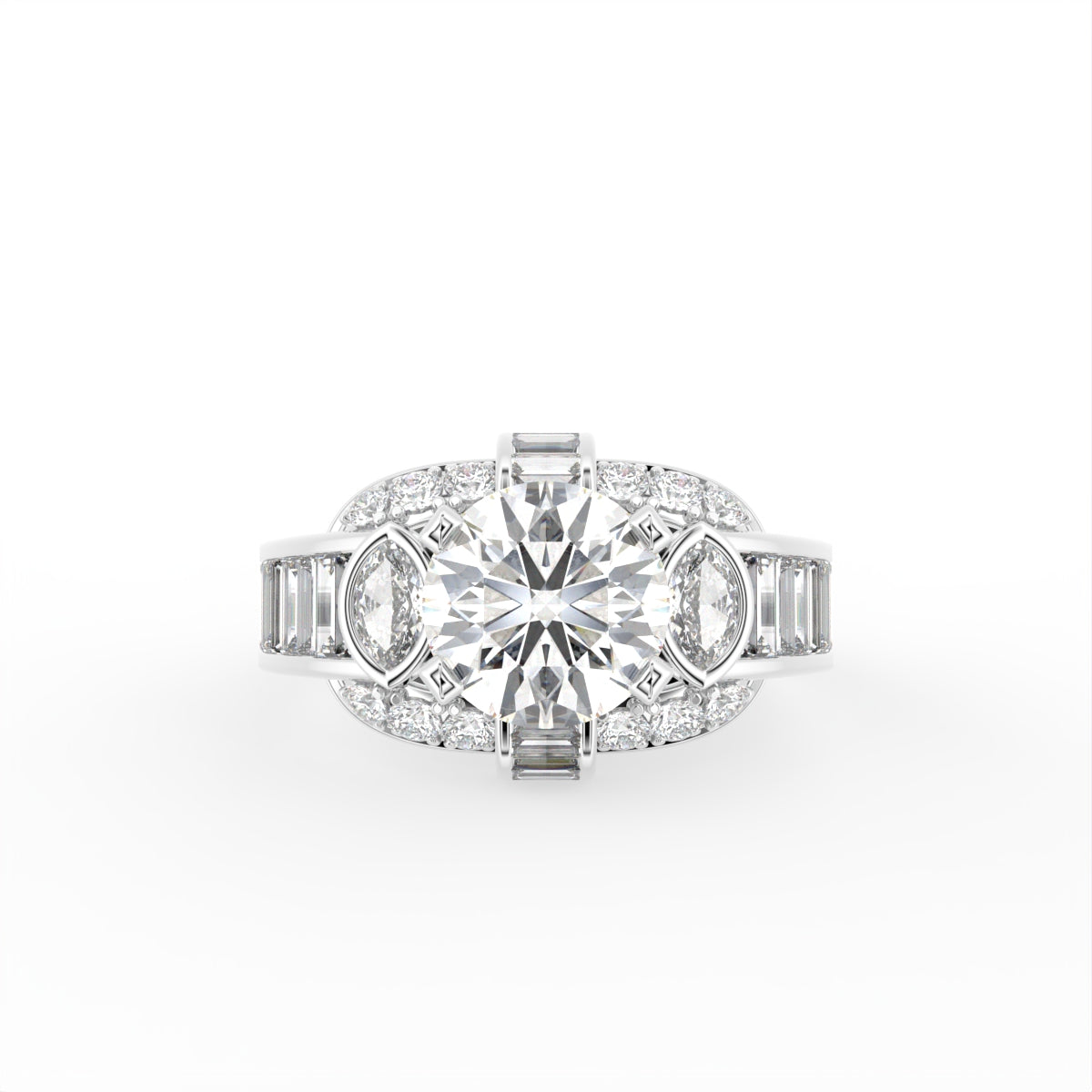 18K Bespoke Baguette Diamond Ring — TOP
