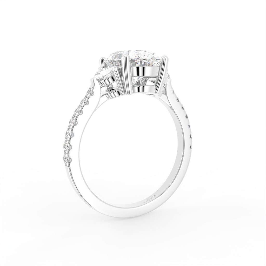 vimg:Z00236|18K Halo Oval Diamond Ring — 3D VIEW
