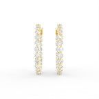 18K Diamond Hoop Earrings — TOP