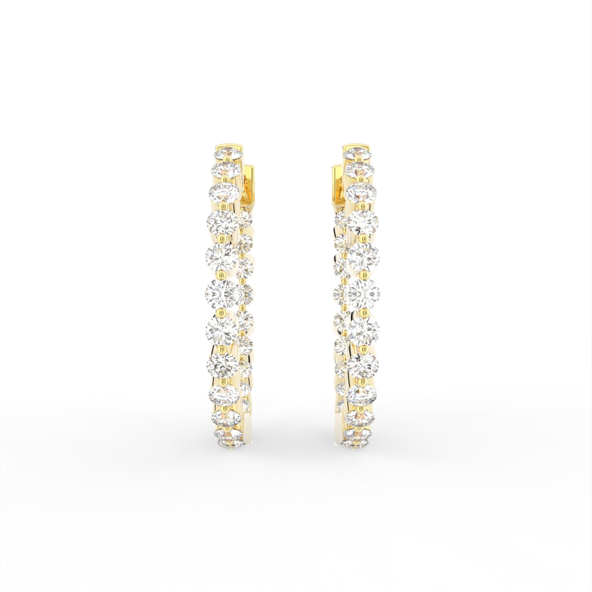 18K Diamond Hoop Earrings — TOP