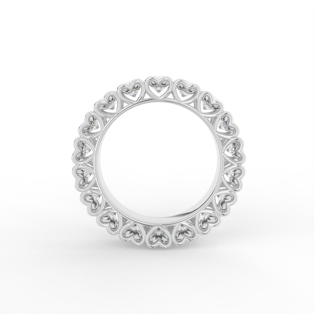 Sterling Silver Round Diamond Ring — FRONT/BACK