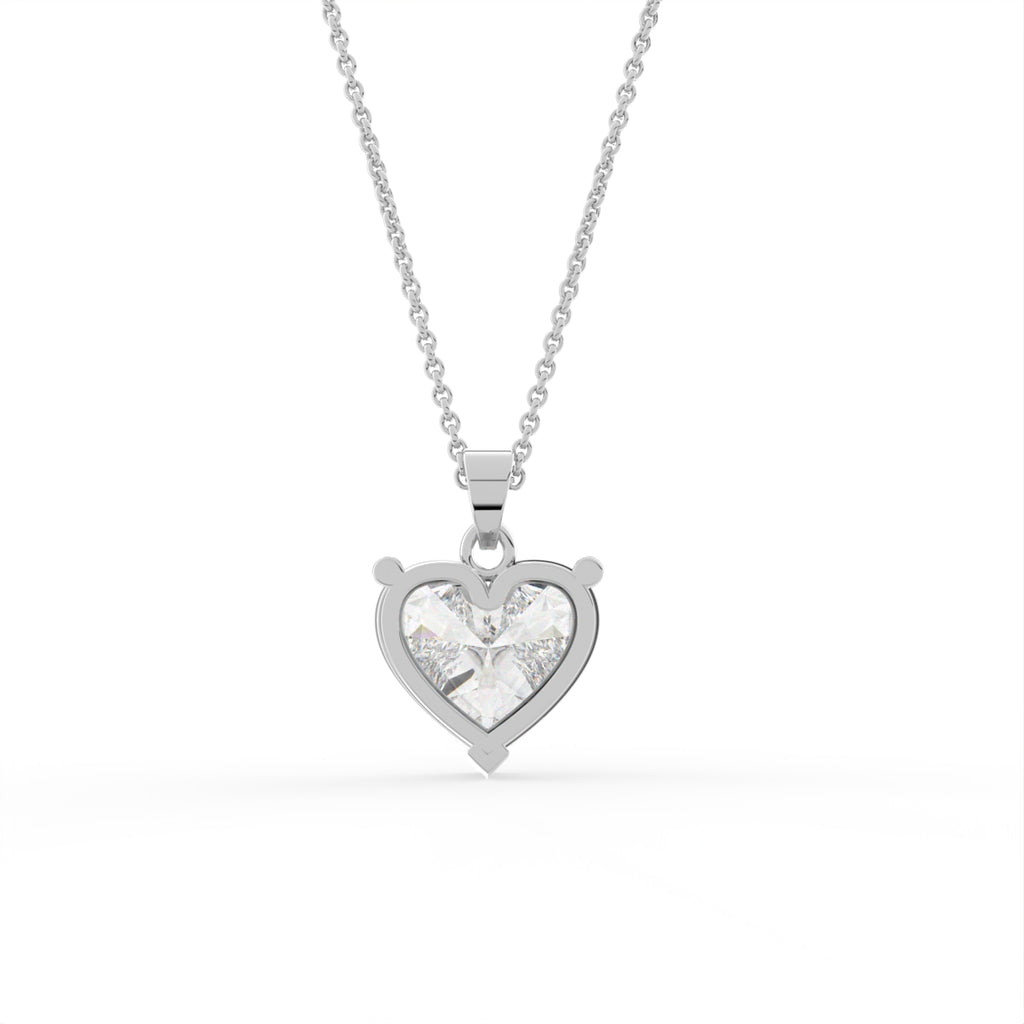 18K Solitaire Diamond Pendant — BACK