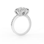 18K Solitaire Halo Round Diamond Ring — 3D VIEW