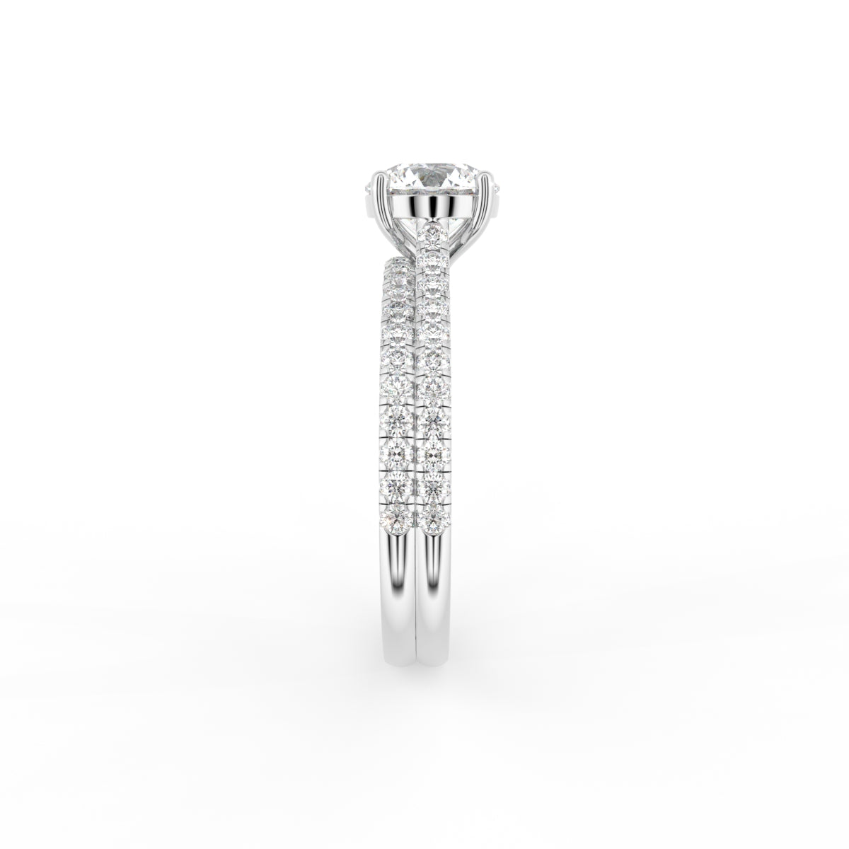 18K Solitaire Diamond Ring — SIDE