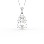 18K Pear Diamond Pendant — FRONT