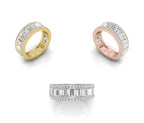 18K White Gold Eternity Baguette Diamond Ring — 3 COLOR
