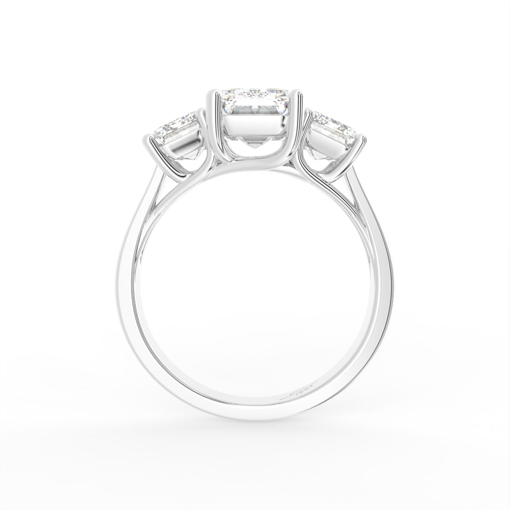 18K Trilogy Diamond Engagement Ring — FRONT