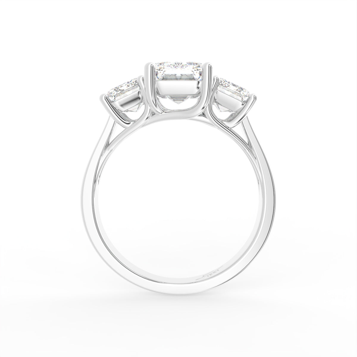 18K Trilogy Diamond Engagement Ring — FRONT