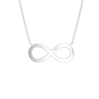 14K White Gold Infinity Round Diamond Pendant — BACK