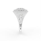 18K Oval Halo Diamond Engagement Ring — SIDE