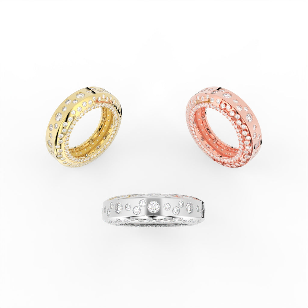 Sterling Silver Diamond Ring — 3 COLOR