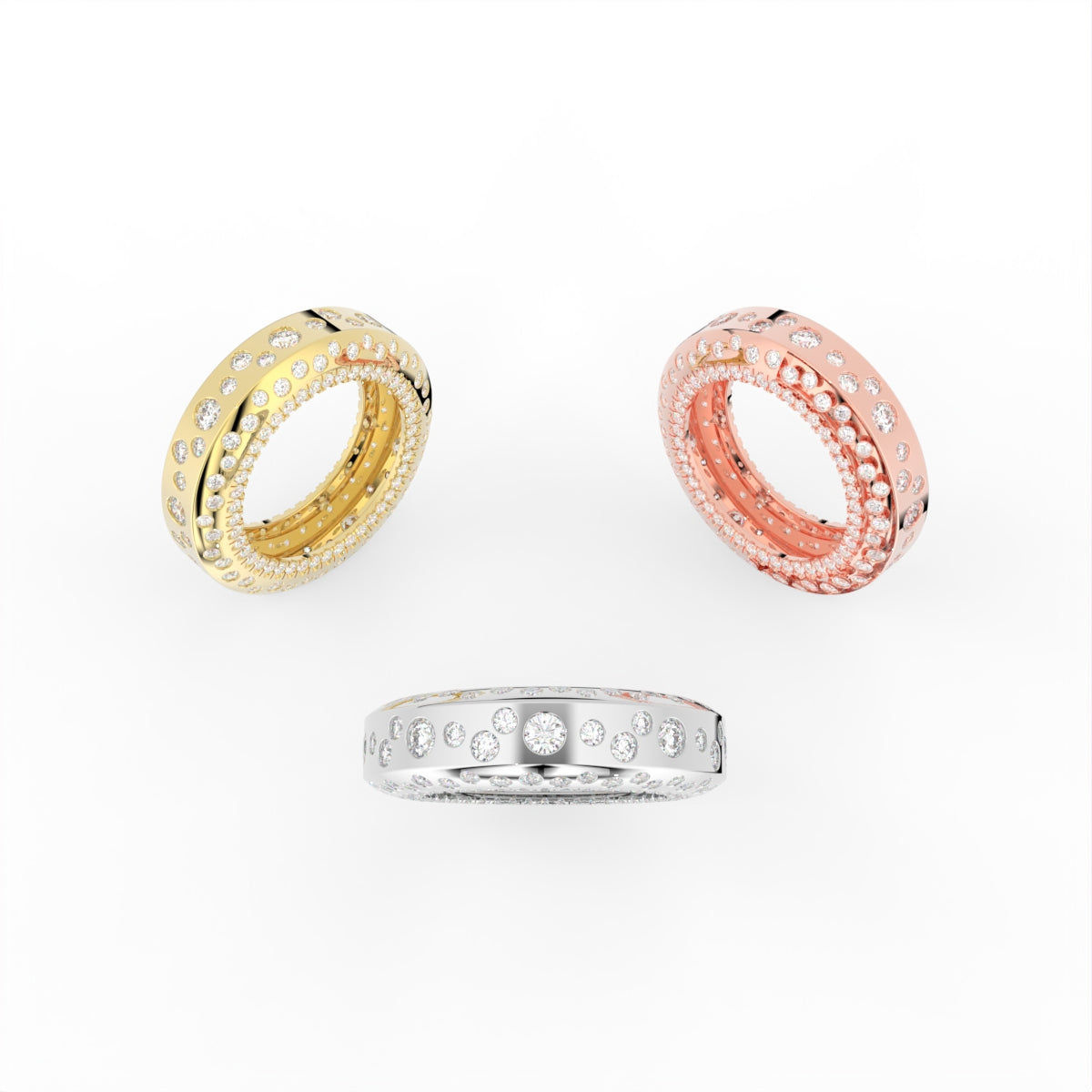 Sterling Silver Diamond Ring — 3 COLOR