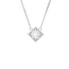 18K Solitaire Princess Diamond Pendant — BACK