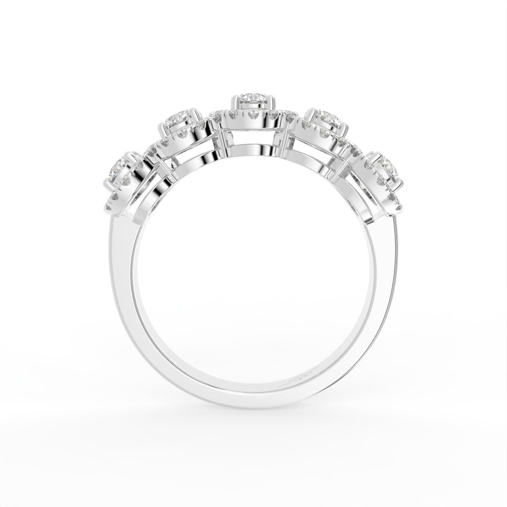 18K Halo Round Diamond Ring — FRONT