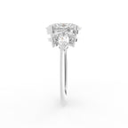 18K Bespoke Oval Marquise Diamond Ring — SIDE