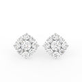 18K Round Halo Bespoke Diamond Earrings — TOP