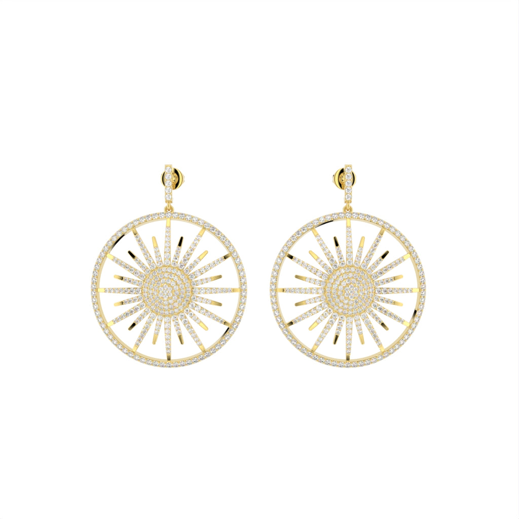 18K Open Circle Diamond Earrings — TOP