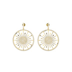 18K Open Circle Diamond Earrings — TOP