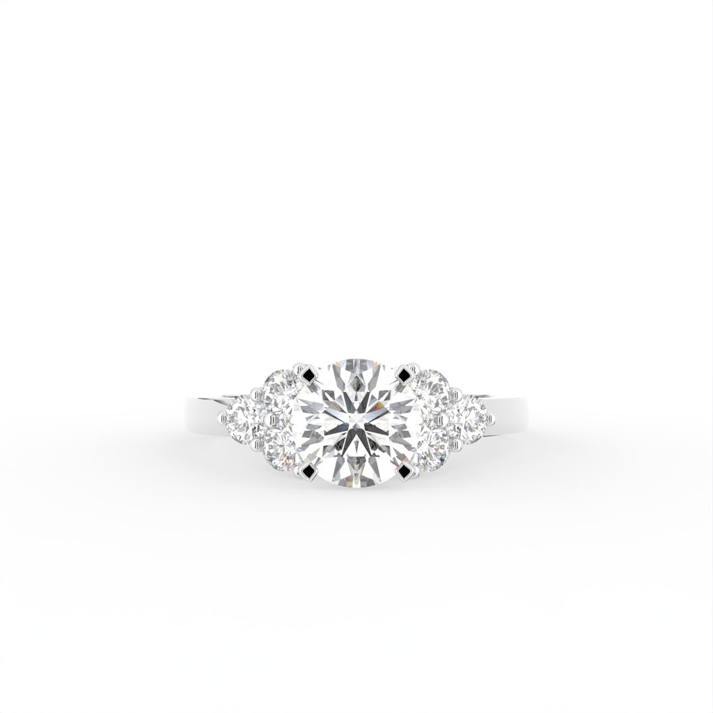 18K Solitaire Round Diamond Engagement Ring — TOP