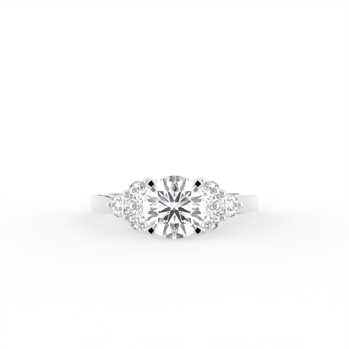 18K Solitaire Round Diamond Engagement Ring — TOP