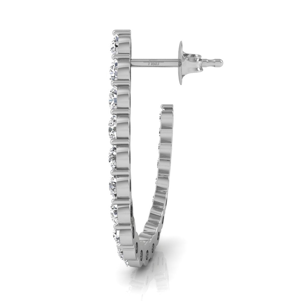 18K Feather Diamond Earrings — SIDE VIEW