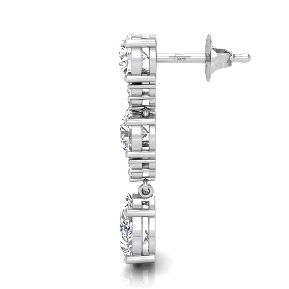 18K Drop Diamond Earrings — SIDE VIEW